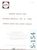 Sunnen Dial Bore Gages, GR & GRM, Series 6000, Repair Parts Manual